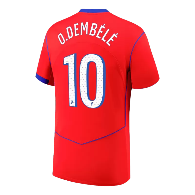 Camisola FC Paris Saint-Germain 2025-26 Alternativa Vermelha Versão Adepto O.DEMBÉLÉ #10