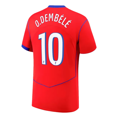Camisola FC Paris Saint-Germain 2025-26 Alternativa Vermelha Versão Adepto O.DEMBÉLÉ #10