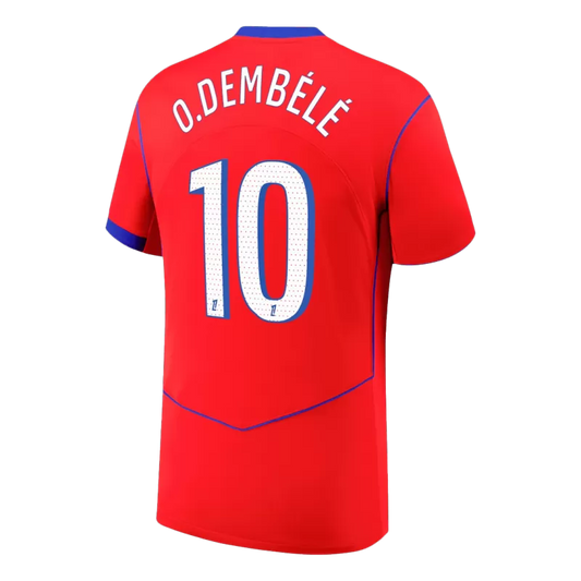 Camisola FC Paris Saint-Germain 2025-26 Alternativa Vermelha Versão Adepto O.DEMBÉLÉ #10