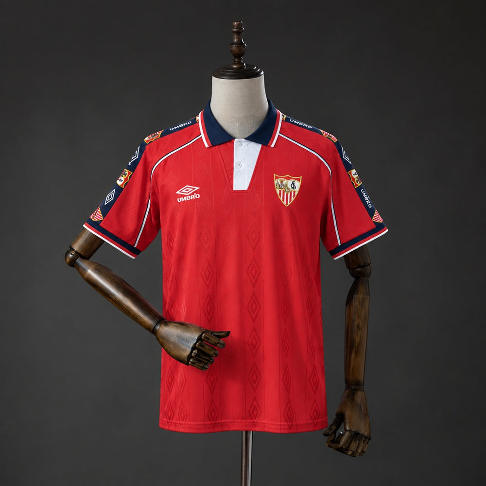 Camisola Sevilha FC 2000-01 Alternativa Vermelha Versão Adepto