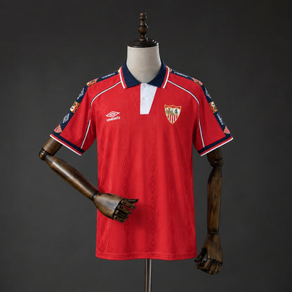 Camisola Sevilha FC 2000-01 Alternativa Vermelha Versão Adepto
