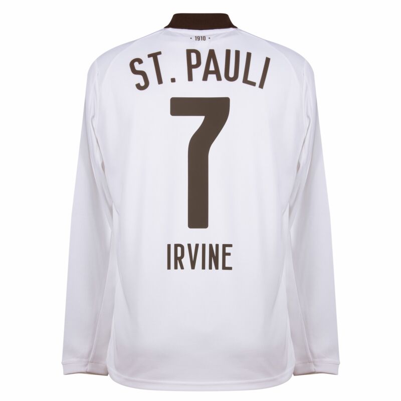 Camisola Manga Comprida FC St. Pauli 2025-26 Alternativa Branca Versão Adepto IRVINE #7