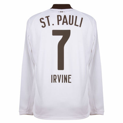 Camisola Manga Comprida FC St. Pauli 2025-26 Alternativa Branca Versão Adepto IRVINE #7