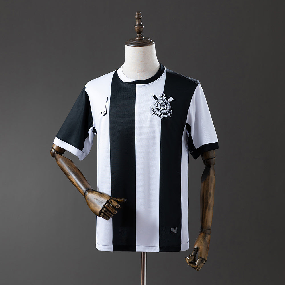 Camisola SC Corinthians 2024-25 Alternativa Preta/Branca Versão Adepto