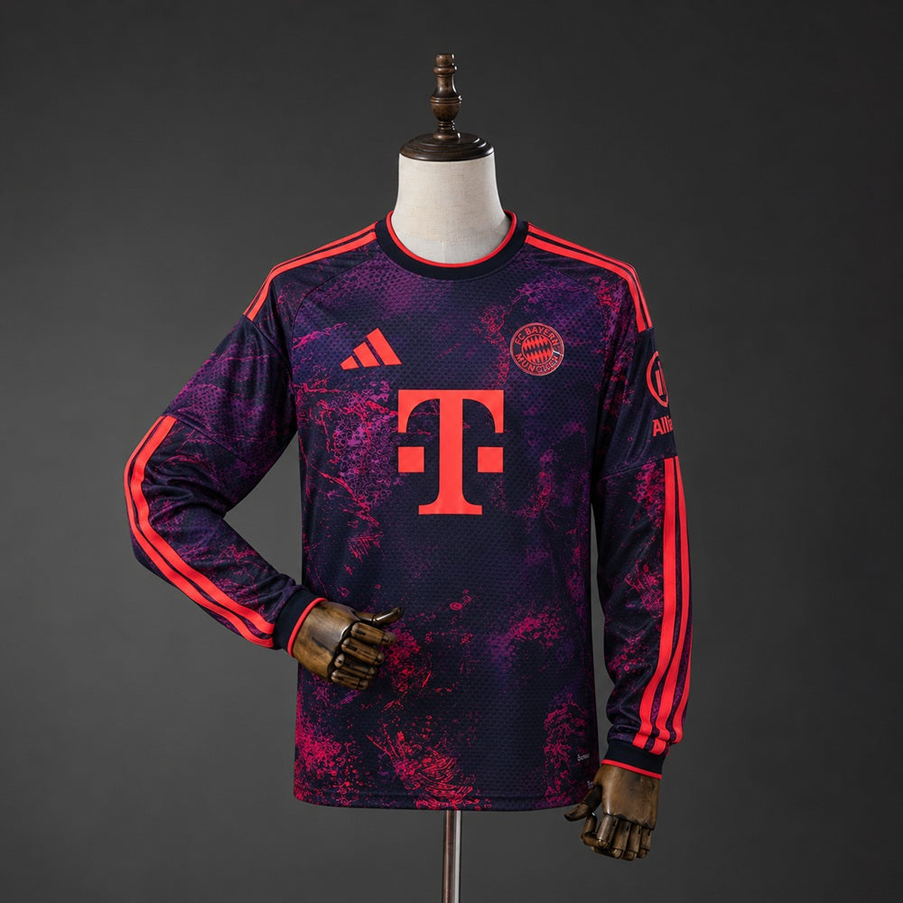 Camisola Manga Comprida FC Bayern Munique 2026-27 Alternativa Azul Versão Adepto