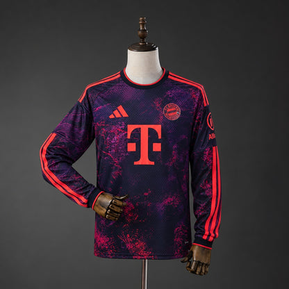 Camisola Manga Comprida FC Bayern Munique 2026-27 Alternativa Azul Versão Adepto