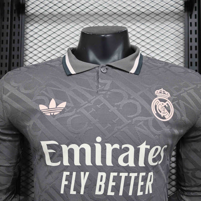 Camisola Manga Comprida Real Madrid CF 2024-25 Alternativa Preta Versão Jogador