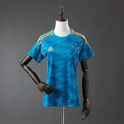 Camisola Cruzeiro EC 2025-26 Alternativa Azul Lisa Versão Mulher