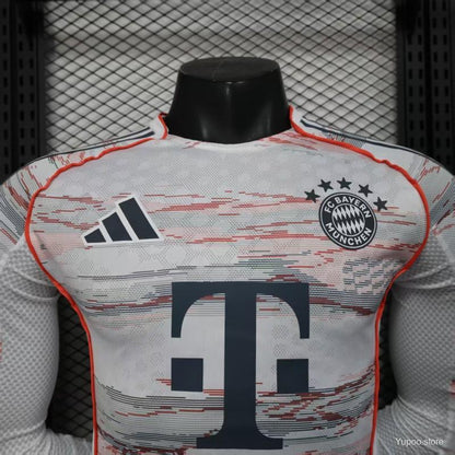 Camisola Manga Comprida FC Bayern Munique 2025-26 Alternativa Creme Versão Jogador