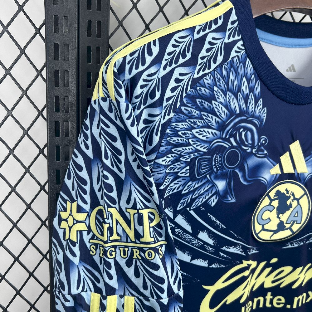 Camisola Manga Comprida CF America 2025-26 Alternativa Azul Versão Adepto