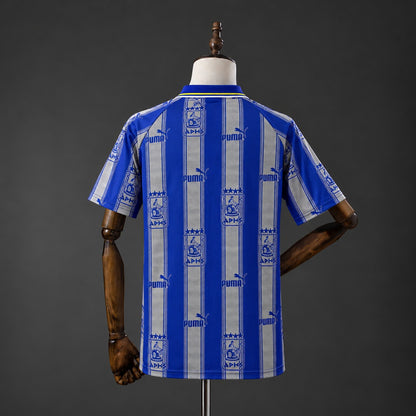 Camisola Aris Salónica 1998-99 Alternativa Azul Versão Adepto