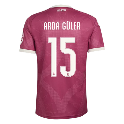 Camisola Real Madrid CF 2026-27 Alternativa Vermelha Versão Adepto ARDA GÜLER #15