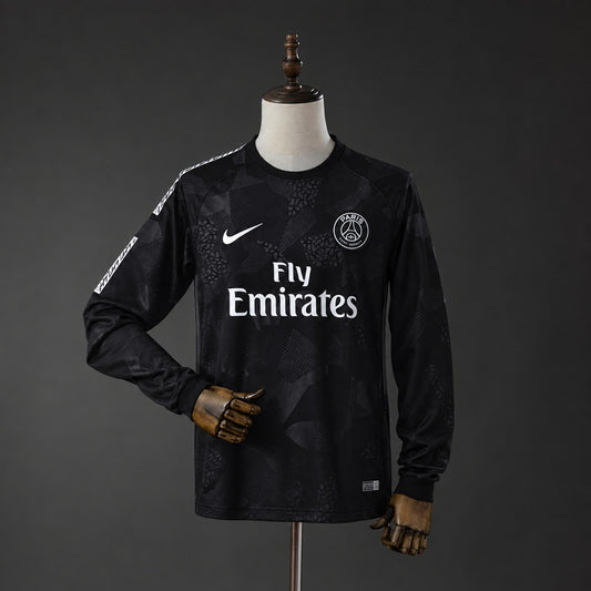 Camisola Manga Comprida FC Paris Saint-Germain 2017-18 Alternativa Preta Versão Adepto