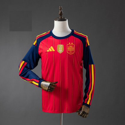 Camisola Manga Comprida Espanha 2026 Principal 2 Estrelas Campeão Versão Adepto