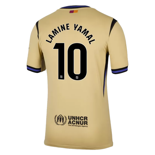 Camisola FC Barcelona 2025-26 Alternativa Amarela Versão Adepto LAMINE YAMAL #10