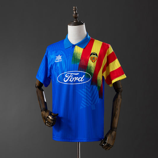 Camisola Valencia FC 1995-96 Alternativa Azul Versão Adepto