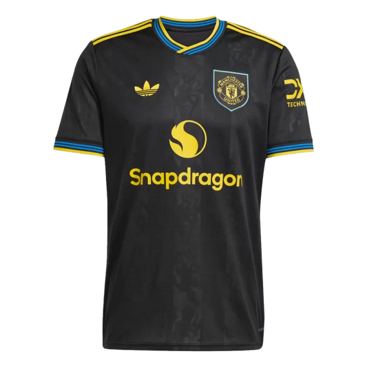 Camisola M-United 2025-26 Alternativa Preta Versão Adepto