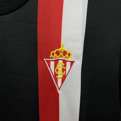 Camisola Real Sporting de Gijón 2025-26 Alternativa Preta Versão Adepto