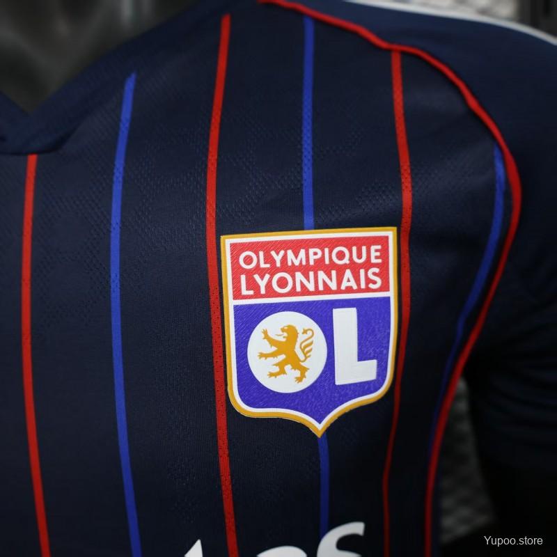 Camisola Olympique Lyon 2025-26 Alternativa Azul Versão Jogador