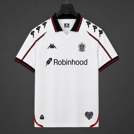 Camisola OGC Nice 2026-27 Alternativa Branca Versão Adepto