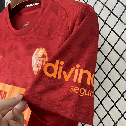 Camisola Valencia FC 2025-26 Alternativa Vermelha Versão Adepto