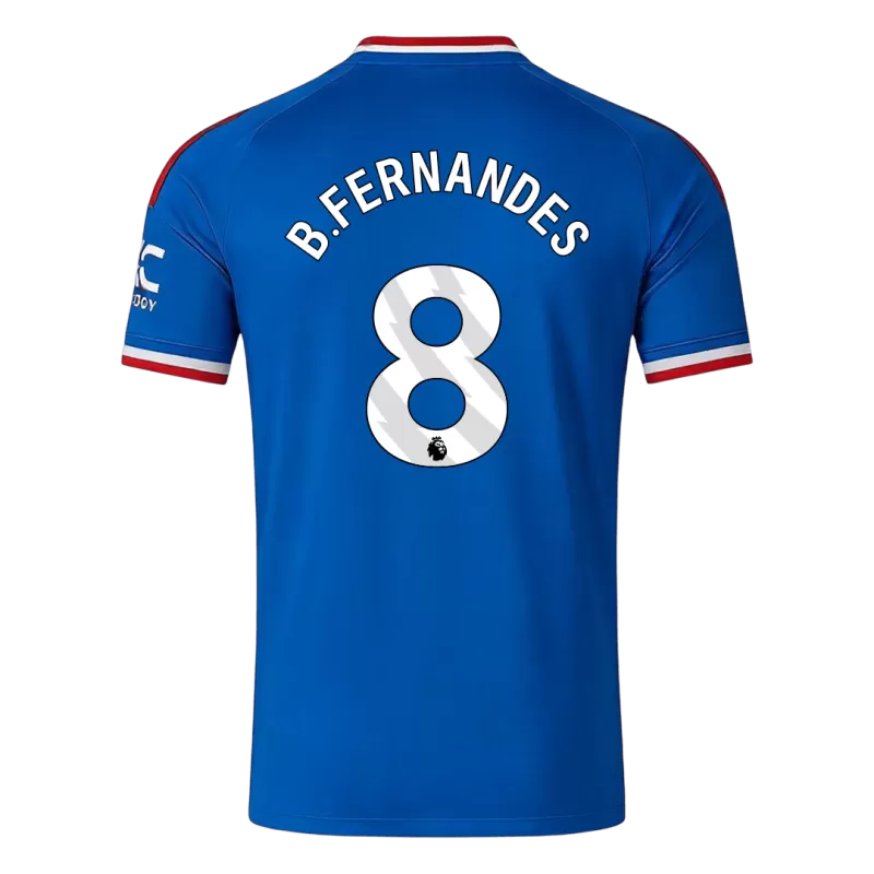Camisola M-UNITED 2026-27 Alternativa Azul Versão Adepto B. FERNANDES #8