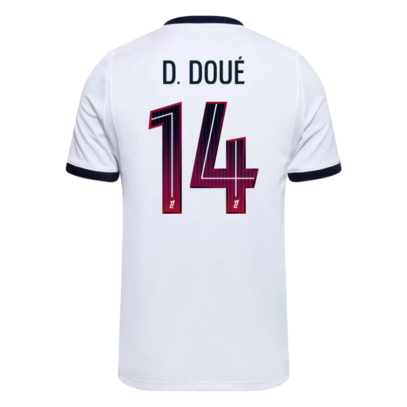 Camisola FC Paris Saint-Germain 2026-27 Alternativa Branca Versão Adepto D. DOUÉ #14