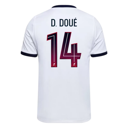 Camisola FC Paris Saint-Germain 2026-27 Alternativa Branca Versão Adepto D. DOUÉ #14