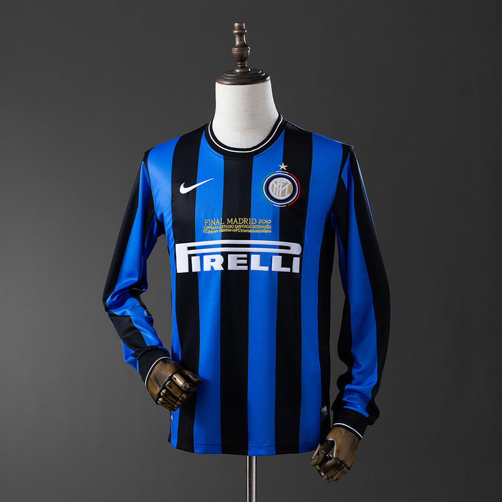 Camisola Manga Comnprida Inter Milão 2009-10 Principal Final UCL Versão Adepto