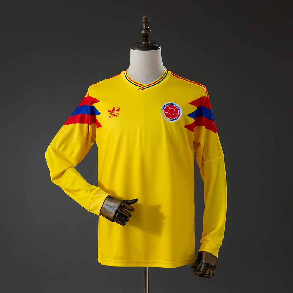 Camisola Manga Comprida Colombia 1990 Principal Versão Adepto