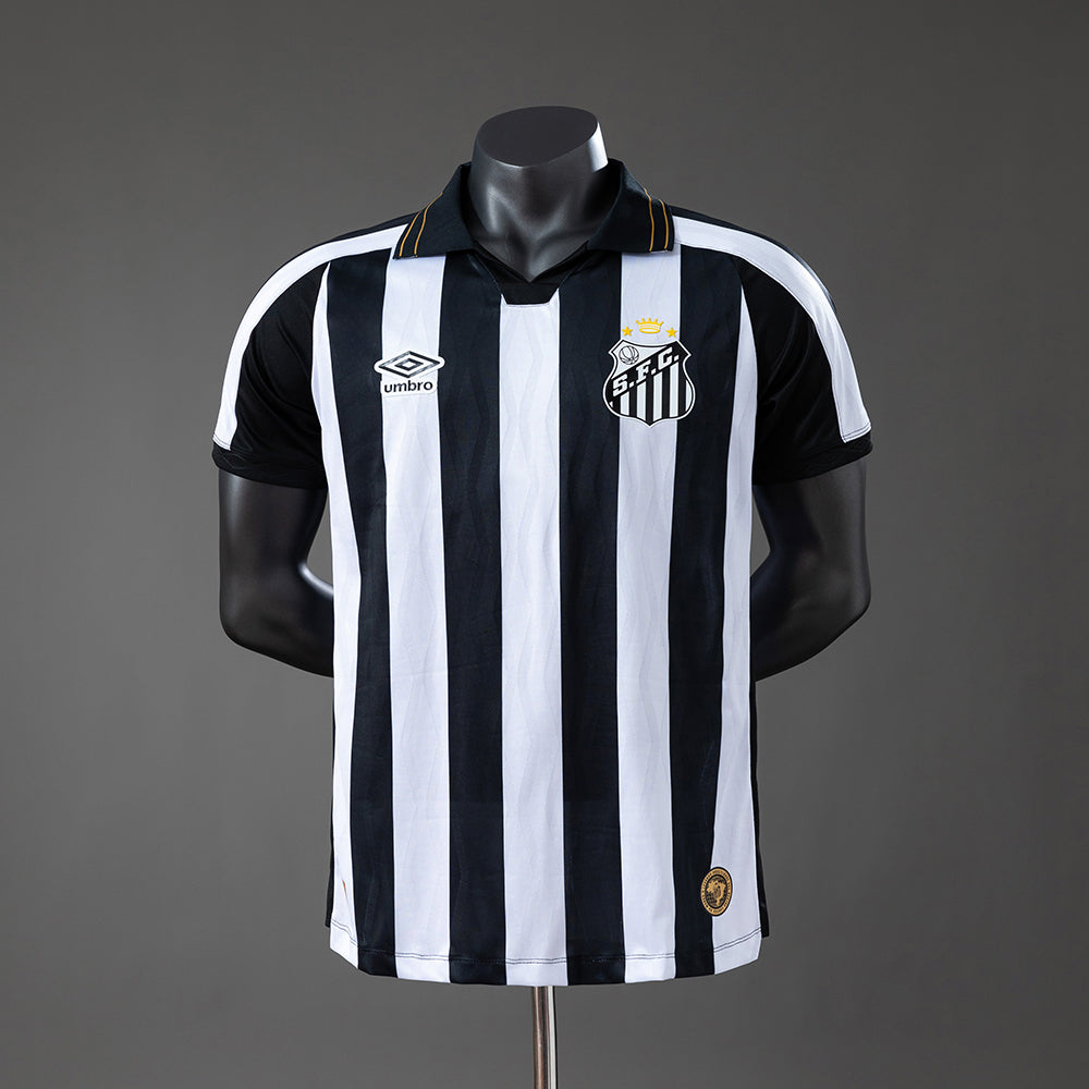 Camisola Santos FC 2026-27 Alternativa Preta/Branca Lisa Versão Jogador