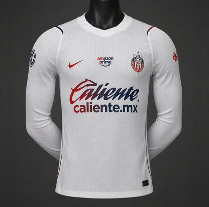 Camisola Manga Comprida CD Chivas 2026-27 Alternativa Branca Versão Jogador