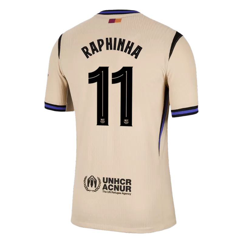 Camisola FC Barcelona 2025-26 Alternativa Amarela UCL Versão Adepto RAPHINHA #11