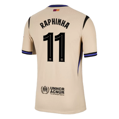 Camisola FC Barcelona 2025-26 Alternativa Amarela UCL Versão Adepto RAPHINHA #11