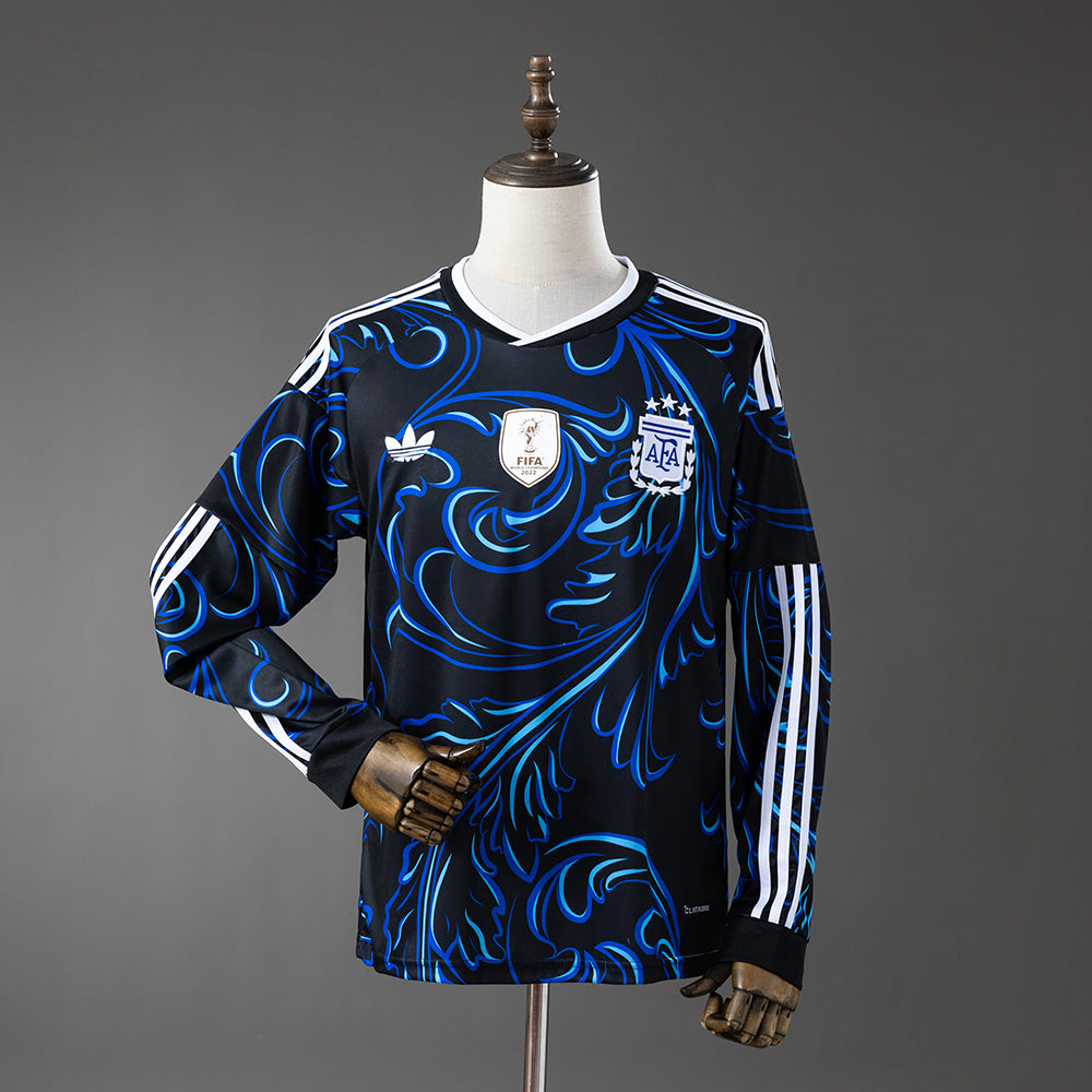 Camisola Manga Comprida Argentina 2026 Alternativa Azul Versão Adepto