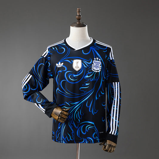 Camisola Manga Comprida Argentina 2026 Alternativa Azul Versão Adepto