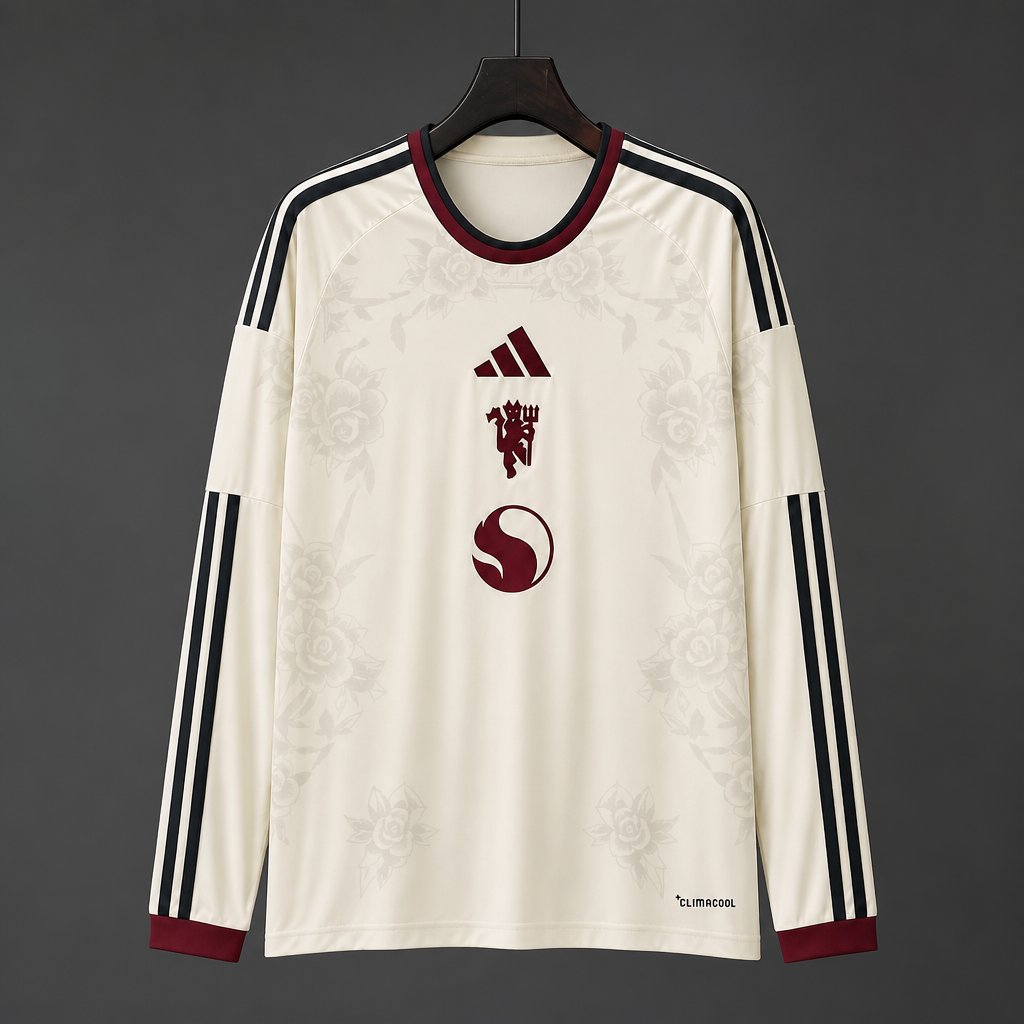 Camisola Manga Comprida M-UNITED 2026-27 Alternativa Branca Versão Adepto