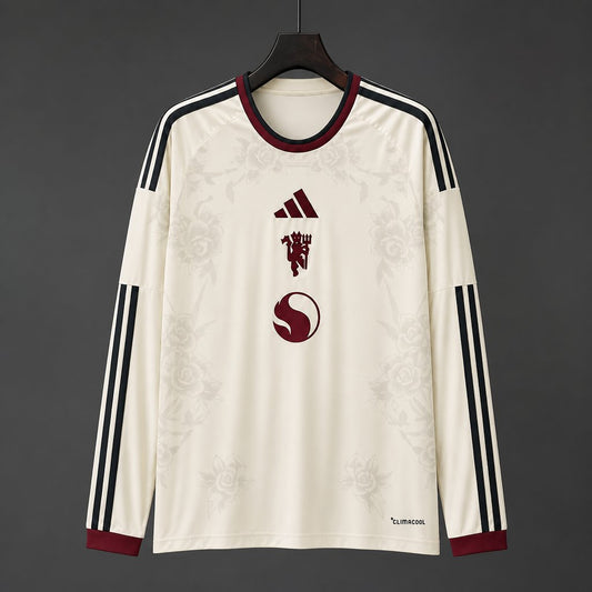 Camisola Manga Comprida M-UNITED 2026-27 Alternativa Branca Versão Adepto