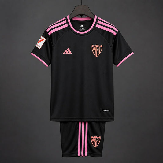 Kit Criança Sevilha FC 2026-27 Alternativo Preto