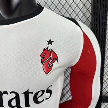 Camisola Manga Comprida Ac Milan 2025-26 Alternativa Branca Versão Jogador