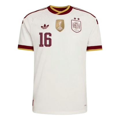 Camisola Espanha 2026 Alternativa Branca 2 Estrelas Campeão Versão Adepto RODRIGO #16