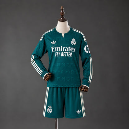 Kit Criança Manga Comprida Real Madrid CF 2026-27 Alternativo Verde