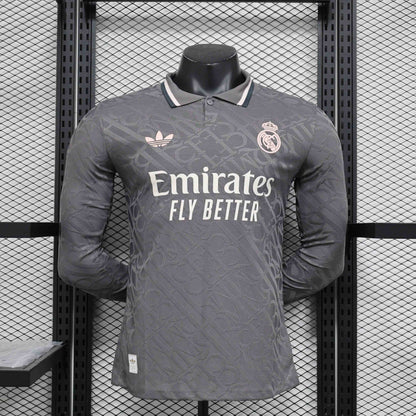 Camisola Manga Comprida Real Madrid CF 2024-25 Alternativa Preta Versão Jogador
