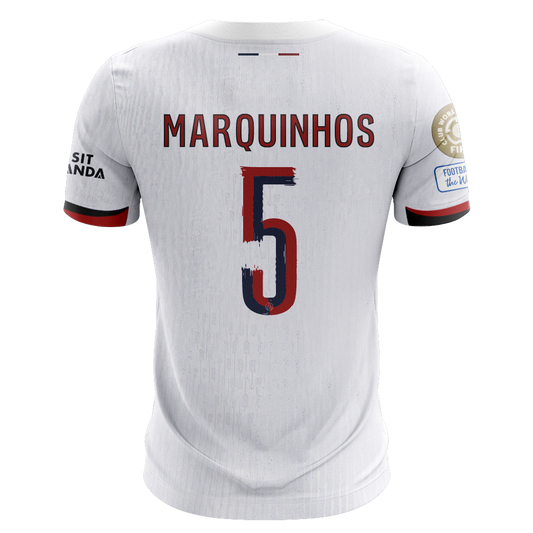 Camisola FC Paris Saint-Germain 2025-26 Alternativa Branca CWC Versão Adepto MARQUINHOS #5