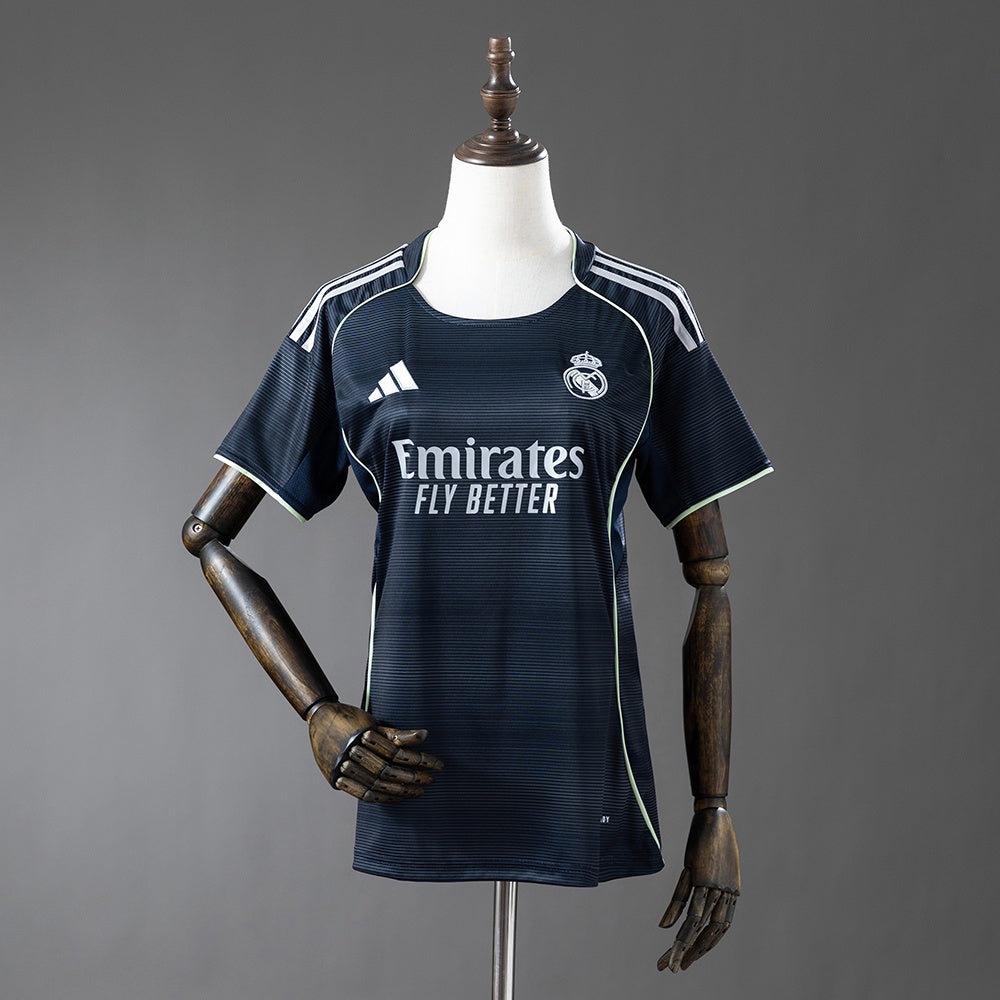 Camisola Real Madrid CF 2025-26 Alternativa Azul Esucura Versão Mulher