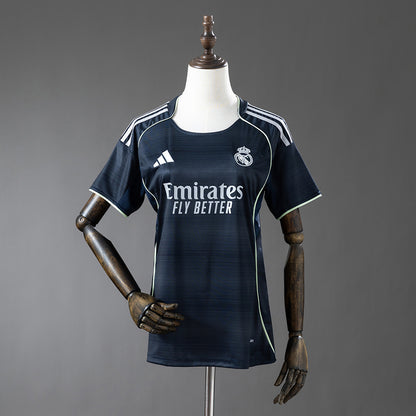 Camisola Real Madrid CF 2025-26 Alternativa Azul Esucura Versão Mulher