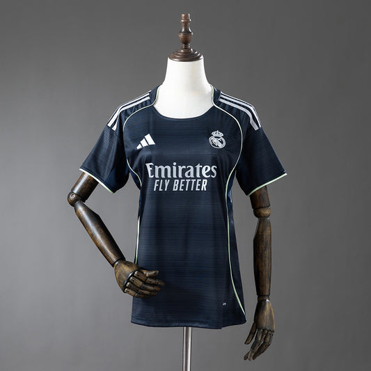Camisola Real Madrid CF 2025-26 Alternativa Azul Esucura Versão Mulher