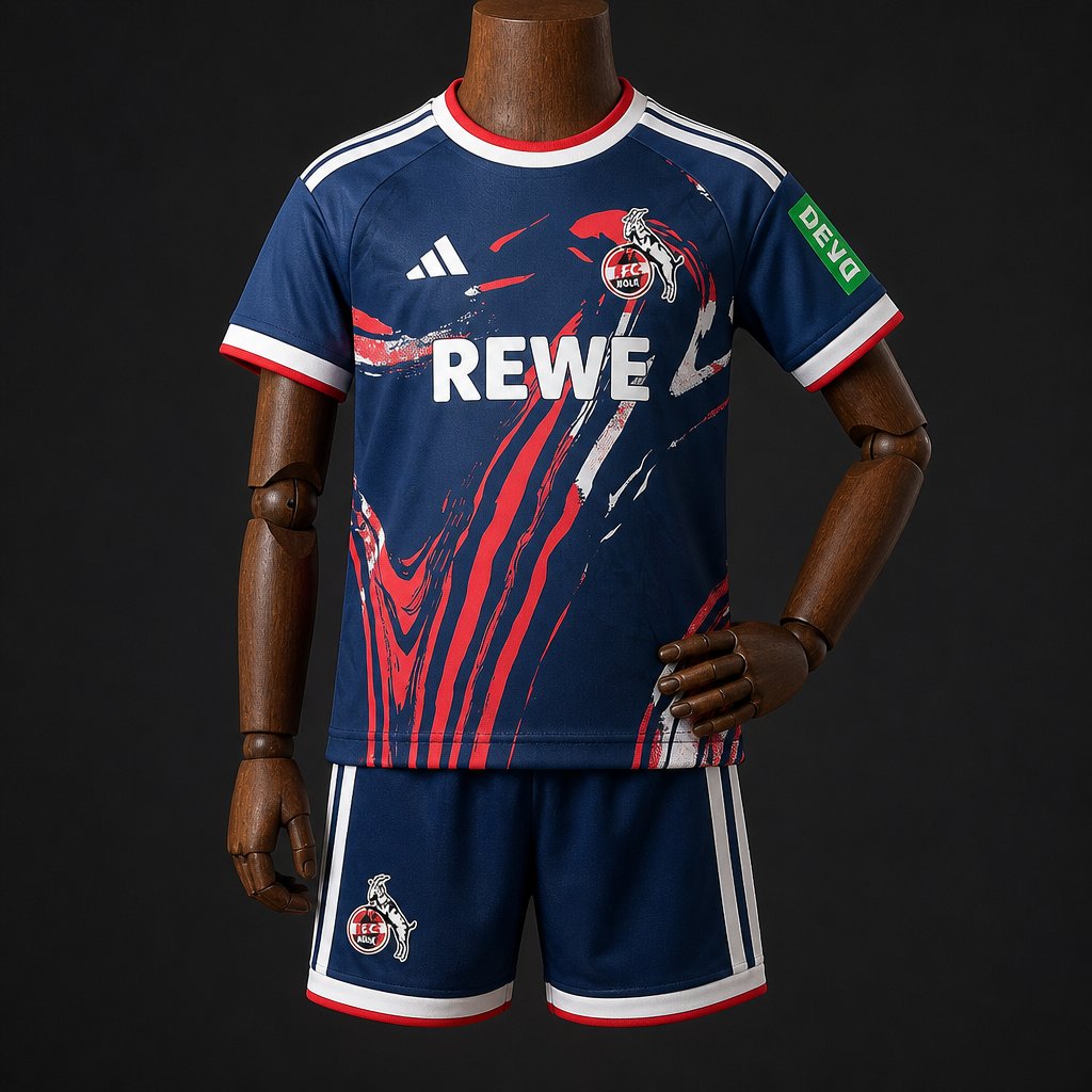 Kit Criança 1.FC Koln 2026-27 Alternativa Azul