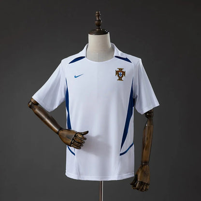 Camisola Portugal 2002 Alternativa Branca Versão Adepto