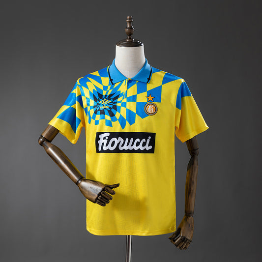 Camisola Inter Milão 1993-94 Alternativa Amarela Versão Adepto